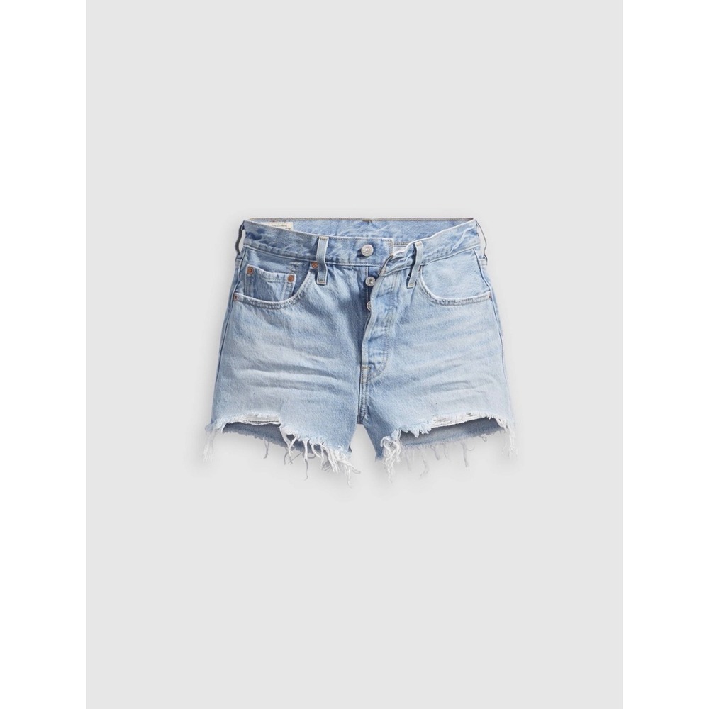 Levi's 501 Original Distressed Cutoff Denim Shorts Light Wash W29 Raw Hem